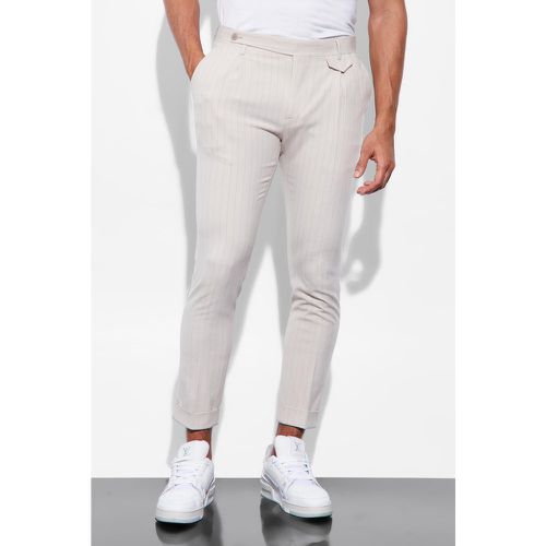 Pantalon de costume court à rayures - - 32R - Boohooman - Modalova