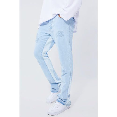 Jean slim flare rigide déchiré à broderies - - 28R - Boohooman - Modalova