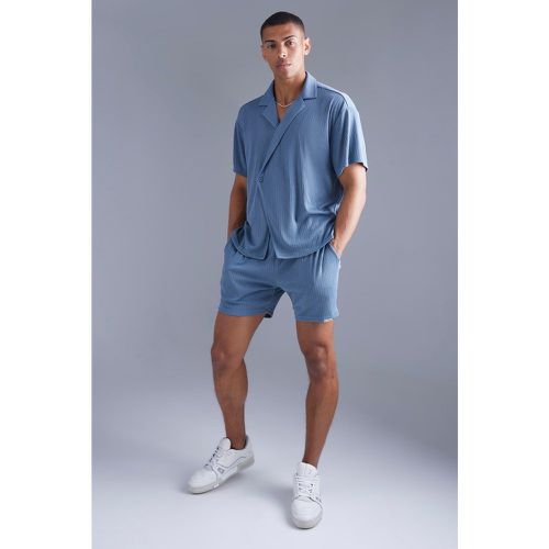 Ensemble ample avec chemise texturée et short - Boohooman - Modalova