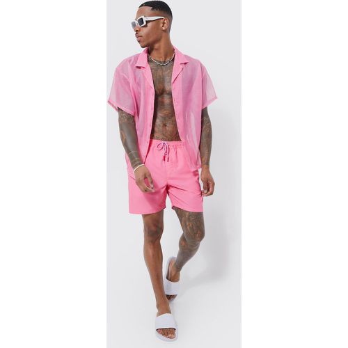 Ensemble avec chemise à manches courtes et short de bain - Boohooman - Modalova