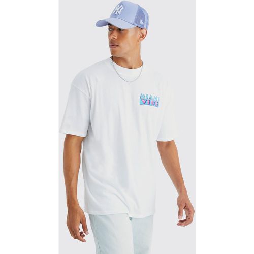 T-shirt oversize imprimé Miami Vice - Boohooman - Modalova