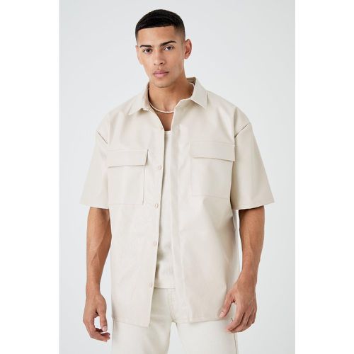 Chemise oversize en simili - Boohooman - Modalova