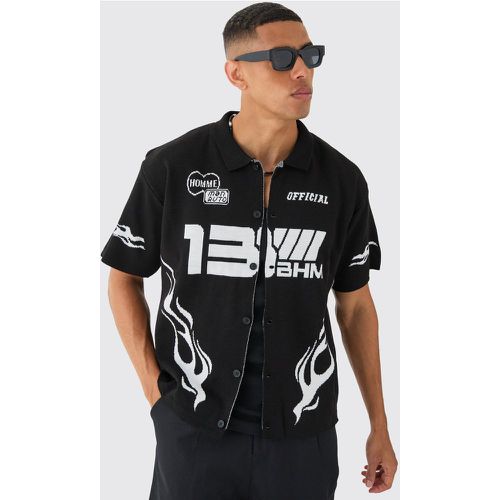 Chemise large imprimé moto - Boohooman - Modalova