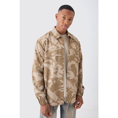 Surchemise à manches longues et imprimé camouflage - Boohooman - Modalova