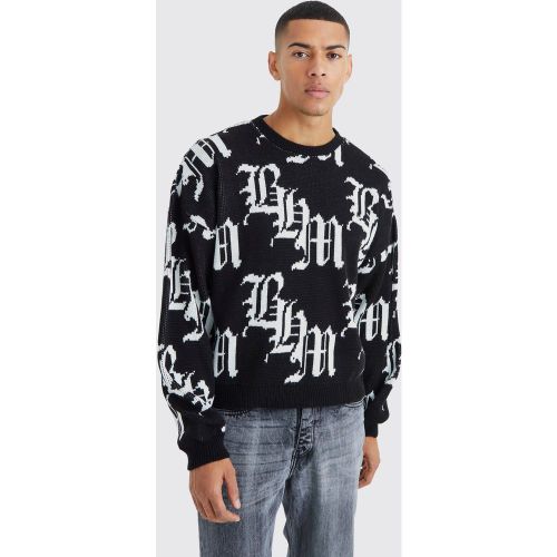 Pull ample en maille - Boohooman - Modalova