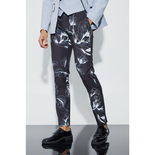 Pantalon de costume skinny à imprimé fleuri - Boohooman - Modalova