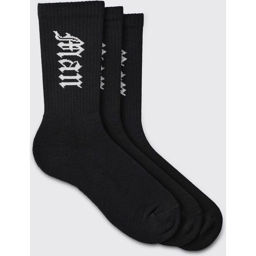 Lot de 3 paires de chaussettes de sport - MAN - Boohooman - Modalova