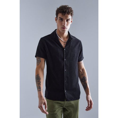 Chemise côtelée texturée à manches courtes - Boohooman - Modalova