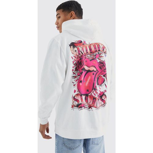 Sweat à capuche oversize à imprimé Rolling Stones homme - Boohooman - Modalova