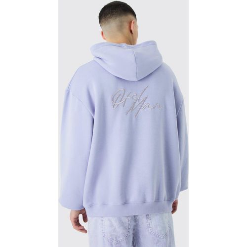 Oversized 3d Embroidered Ofcl Man Hoodie - Boohooman - Modalova