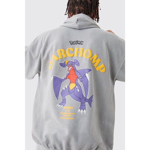 Oversized Overdye Pokemon Garchomp License Hoodie - Boohooman - Modalova