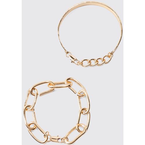 Pack Chain Bracelets In Gold - Boohooman - Modalova