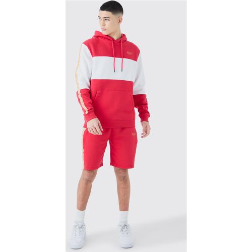 Colour Block Man Tape Short Tracksuit - Boohooman - Modalova