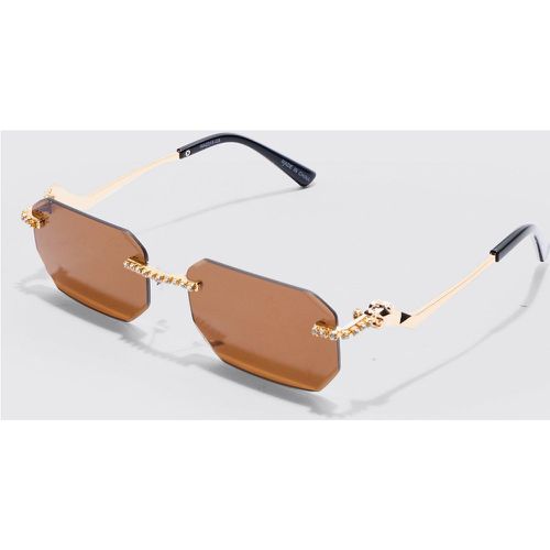 Rectangular Rimless Sunglasses - Boohooman - Modalova