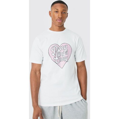 Slim Fit Rhinestone Heart T-shirt - Boohooman - Modalova