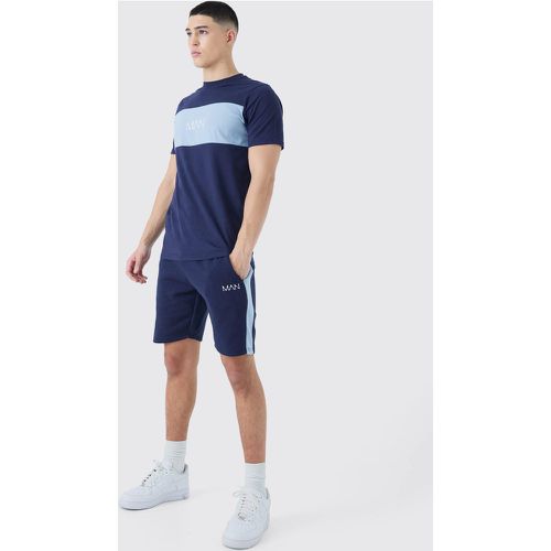 Ensemble color block avec t-shirt - MAN - Boohooman - Modalova