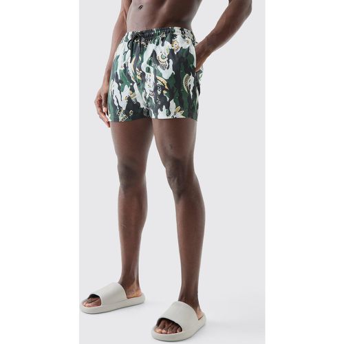 Short Length Camo Bandana Swim Short - Boohooman - Modalova