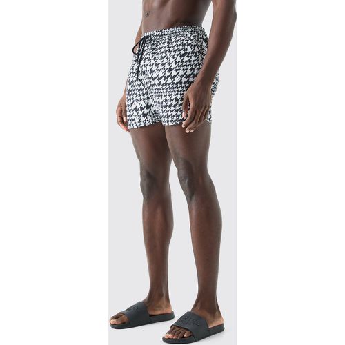 Dogstooth Runner Swim Short - Boohooman - Modalova