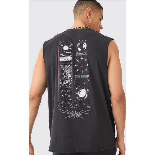 Oversized Space Graphic vest - Boohooman - Modalova