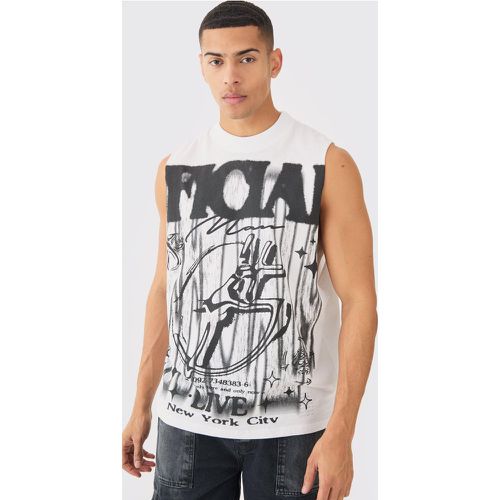 Oversized Large Scale Official Print vest - Boohooman - Modalova