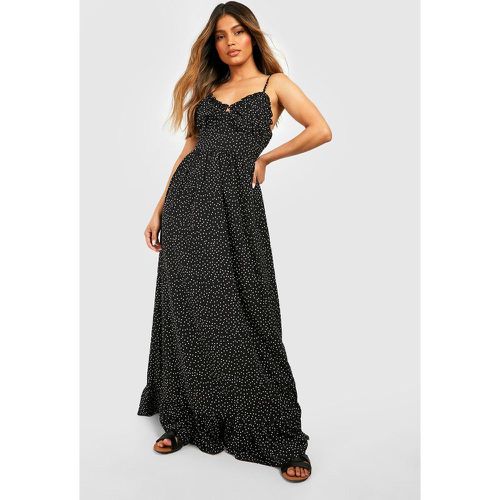 Robe Longue Froncée À Volants Et Pois - boohoo - Modalova