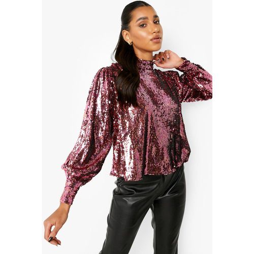 Top Pailleté À Manches Bouffantes - boohoo - Modalova