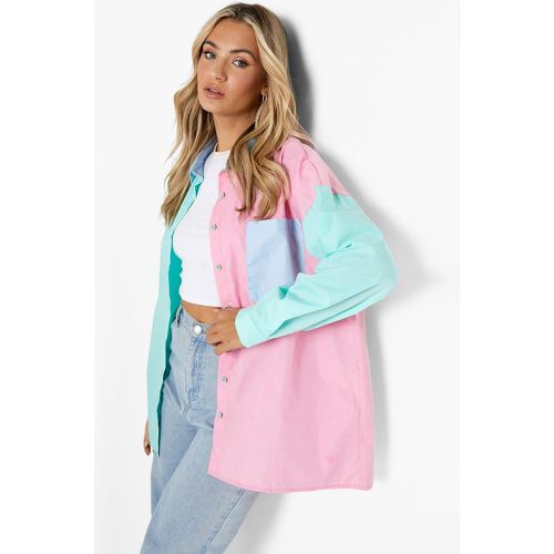 Chemise Oversize Color Block - boohoo - Modalova