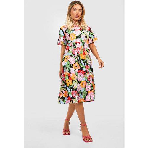 Robe Babydoll Mi-Longue À Imprimé Fleuri - boohoo - Modalova