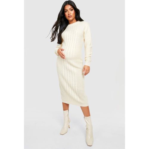 Maternité - Robe Mi-Longue De Grossesse En Maille Torsadée - boohoo - Modalova