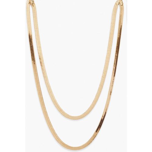 Collier Doré En Chaîne Serpent Plate - boohoo - Modalova