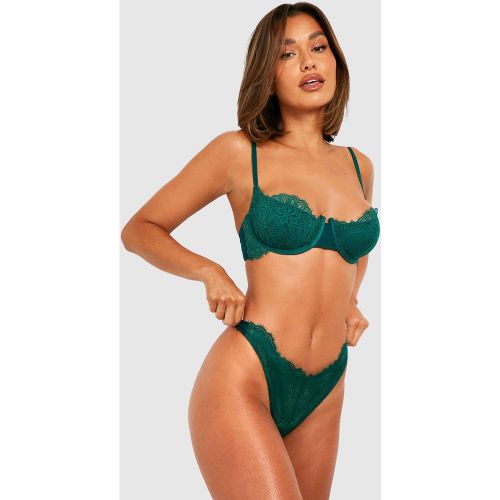 Saint-Valentin - Soutien-Gorge Push-Up En Dentelle À Armatures - Vert Émeraude - 34E, Vert Émeraude - boohoo - Modalova