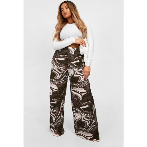 Grande Taille - Pantalon Large Plissé À Imprimé Marbre - boohoo - Modalova