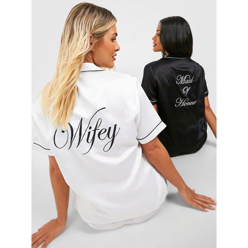 Pyjama De Mariée À Slogan Wifey - boohoo - Modalova