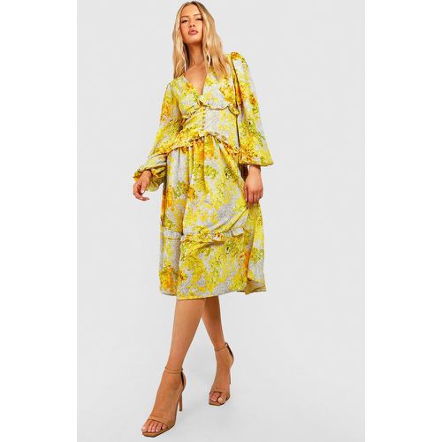 Tall" - Robe Mi-Longue Fleurie À Volants - boohoo - Modalova