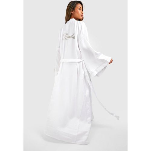 Robe De Chambre Longue Satinée À Slogan Bride - boohoo - Modalova