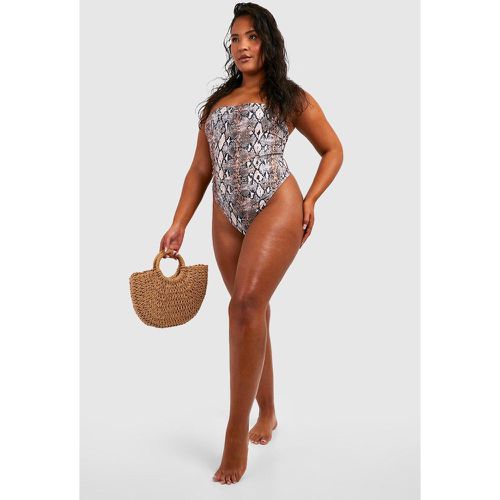 Grande Taille - Maillot De Bain Bandeau À Imprimé Serpent - boohoo - Modalova