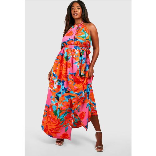 Grande Taille - Robe Longue Dos Nu Fleurie - boohoo - Modalova