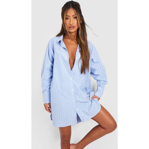 Chemise De Nuit Oversize Rayée En Coton - boohoo - Modalova