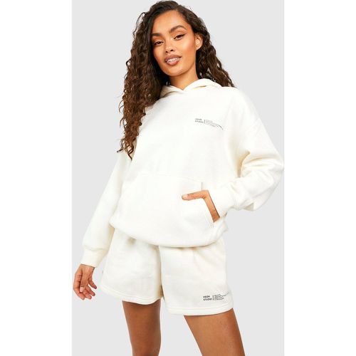 Survêtement À Slogan Avec Short - Blanc Écru - Xs, Blanc Écru - boohoo - Modalova