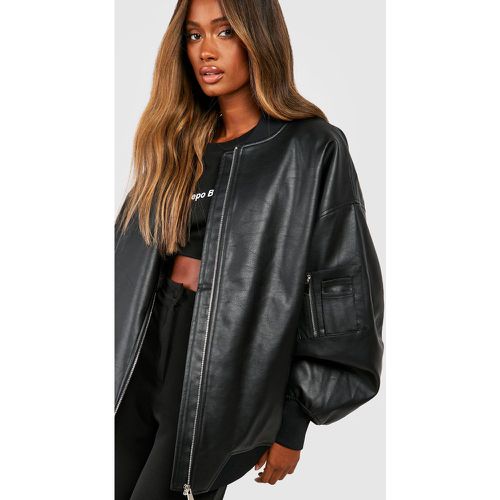 Bomber Oversize En Simili - boohoo - Modalova