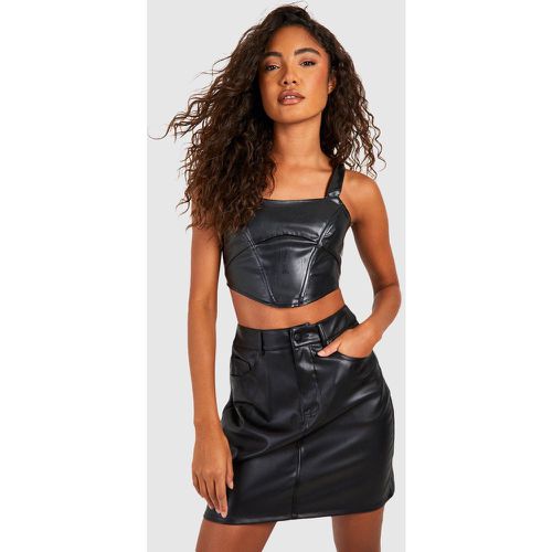 Tall" - Mini-Jupe Taille Haute En Simili - boohoo - Modalova