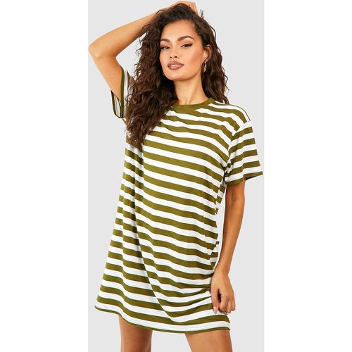 Robe T-Shirt Oversize À Rayures - boohoo - Modalova