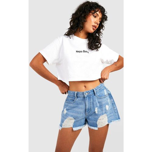 Short En Jean Délavé - boohoo - Modalova