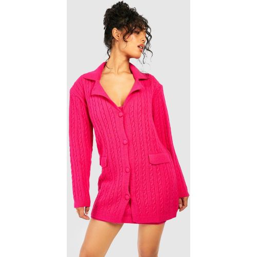 Blazer En Maille Torsadée - boohoo - Modalova