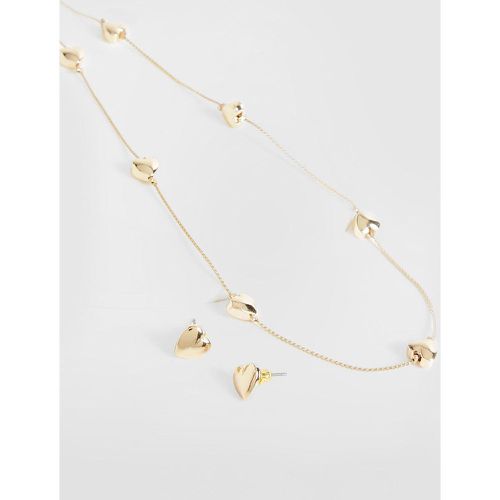 Ensemble Avec Collier Avec Pendentif Cœur Et Boucles D'Oreilles - boohoo - Modalova