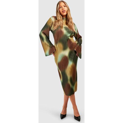 Grande Taille - Robe Mi-Longue Plissée À Manches Évasées - boohoo - Modalova