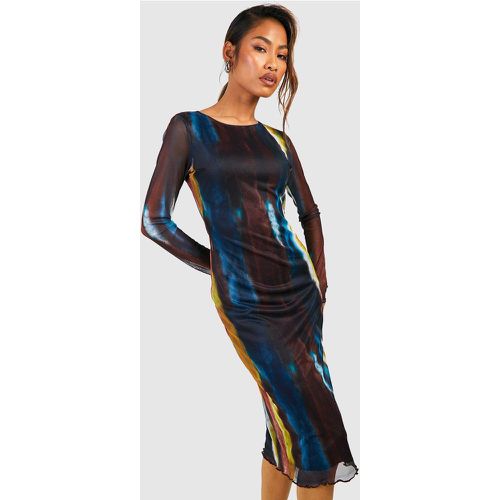 Robe Moulante En Tulle À Manches Longues - boohoo - Modalova