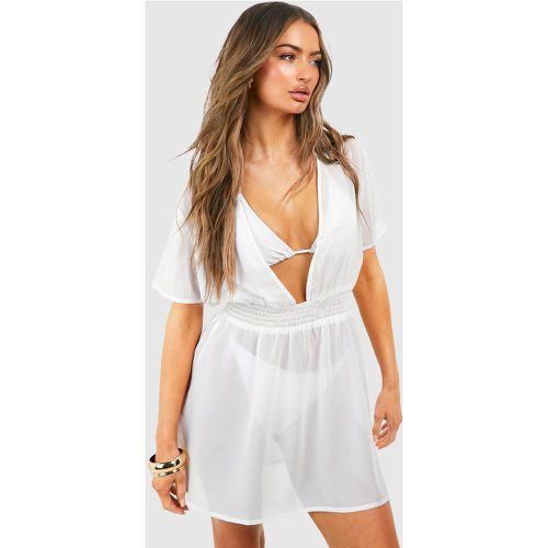 Robe De Plage Courte Froncée - boohoo - Modalova