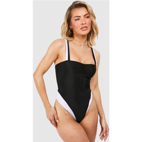 Maillot De Bain Froncé Color Block - boohoo - Modalova