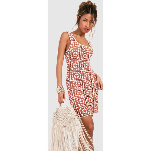 Robe Courte En Crochet Premium - - M/L - boohoo - Modalova